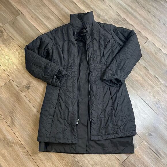 The North Face Womens Insulated Black Ruka W/‎ Trench Coat Insert Women Medium - Picture 1 of 6